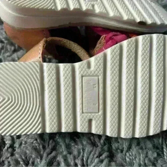 Huarache Girls US 7 Sandals Leather Girl Colorful Mexico Huaraches Floral EUC - Picture 5 of 6